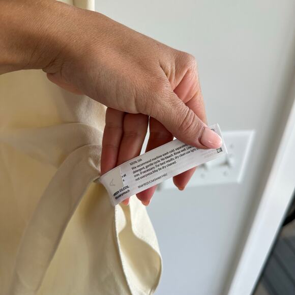 Eileen Fisher Silk Asymmetrical Tank Top Cream L - Picture 7 of 8